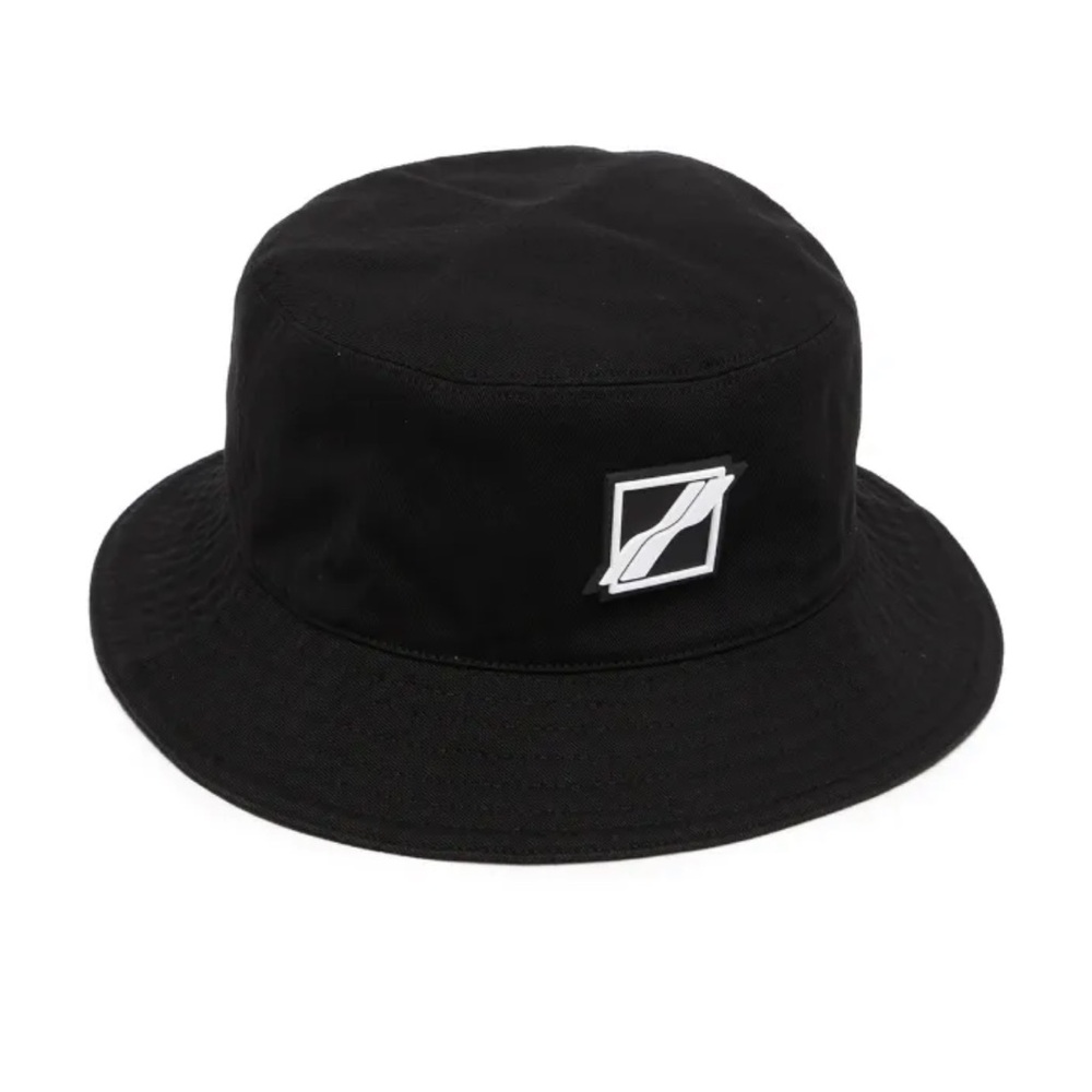 WE11DONE Black Square Logo Bucket Hat
